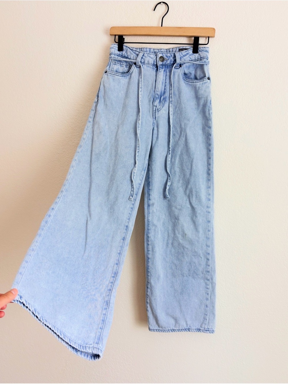 Buffalo High Rise Wide Leg Drawstring Jeans